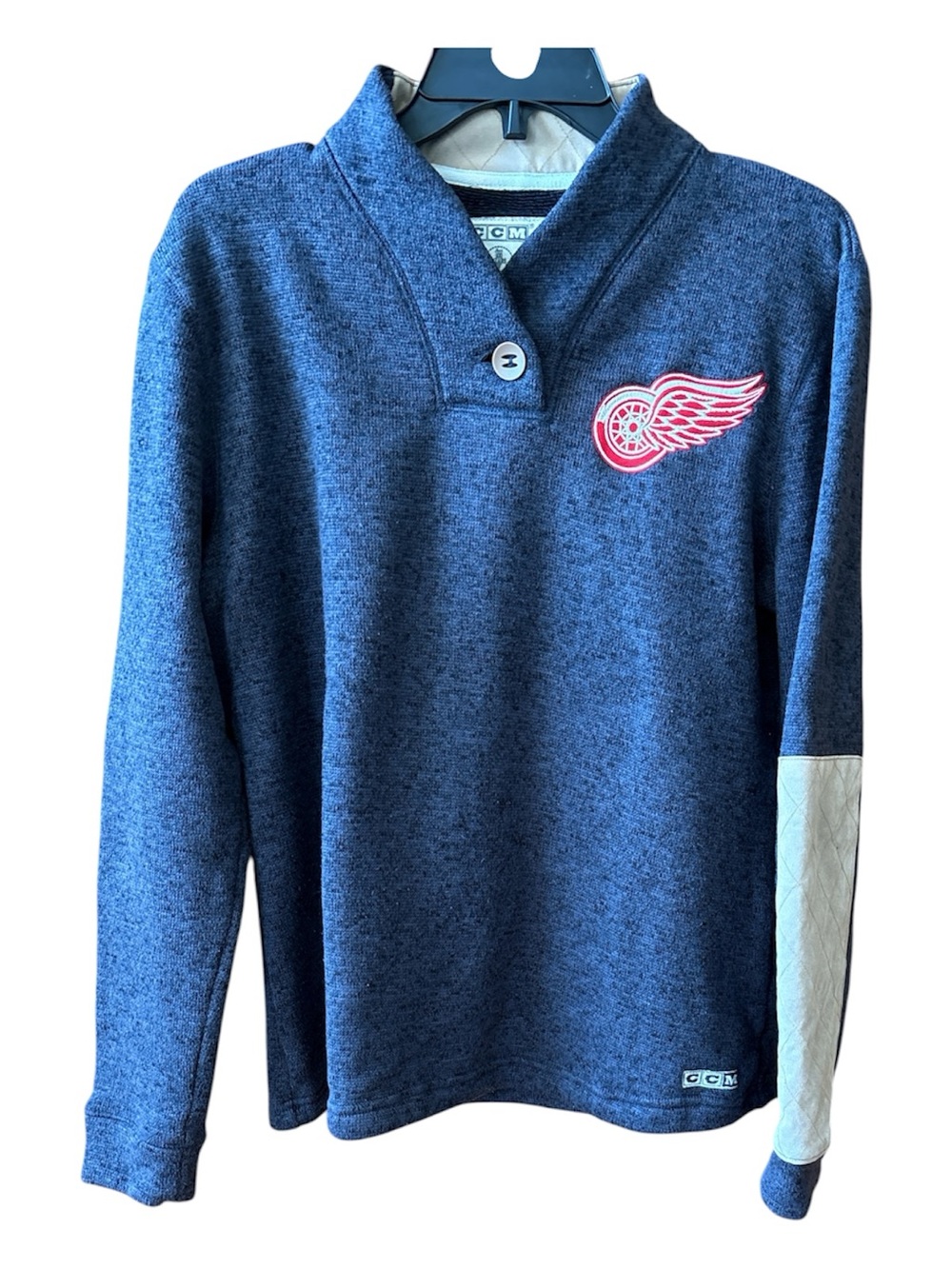 CCM Women’s Detroit Red Wings Shawl Collar Sweater